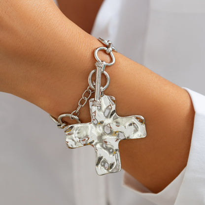 Ins style heart-shaped metal pendant bracelet irregular circular Bracelet